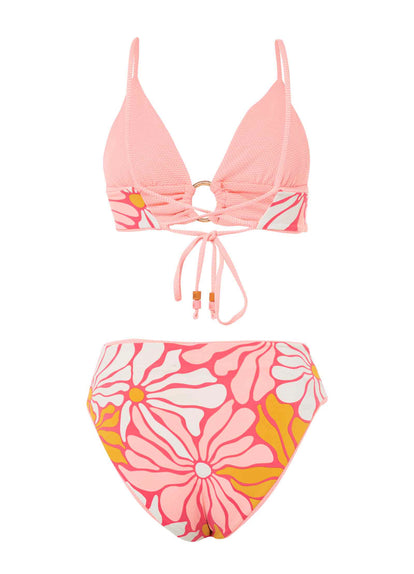  Maaji Coral Salmon Shine Long Line Triangle Bikini Top