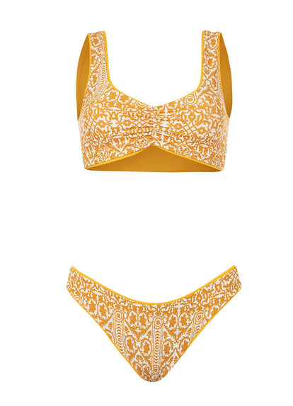 Thumbnail - Maaji Amber Yellow Passion Classic Bralette Bikini Top - 10