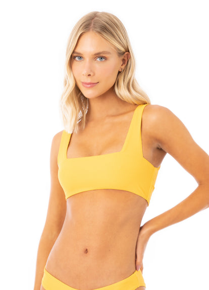 Thumbnail - Maaji Amber Yellow Passion Classic Bralette Bikini Top - 17