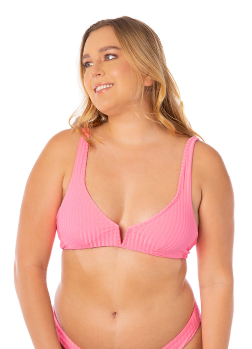 Main image -  Maaji Sea Pink Victoria V Wire Bralette Bikini Top