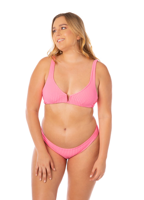 Hover image -  Maaji Sea Pink Victoria V Wire Bralette Bikini Top