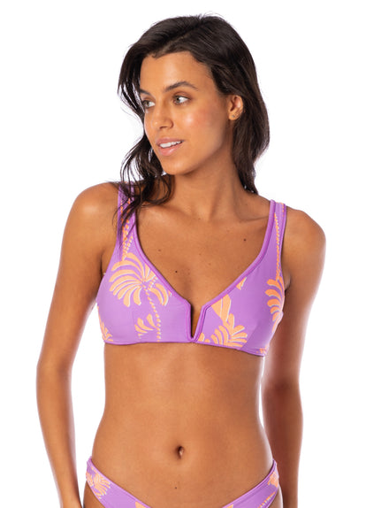  Maaji Metallic Lilac Victoria V Wire Bralette Bikini Top