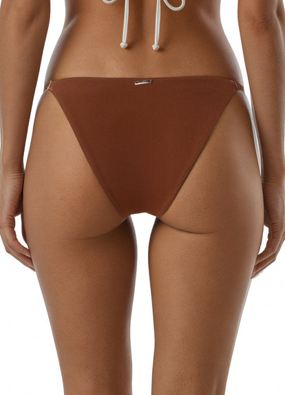 Thumbnail - Foto de Amber Brown Micro Midi Bottom Regular Rise Single Strap Bikini Bottom by Maaji - Panties - Vestidos de Baño - 3