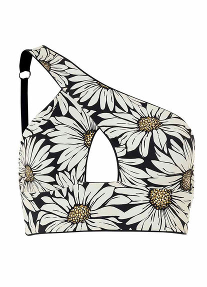  Maaji Ink Black Tamara One Shoulder Bikini Top