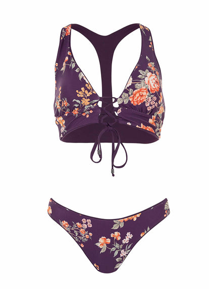 Thumbnail - Maaji Dark Grape Yasmina Long Line Triangle Bikini Top - 12