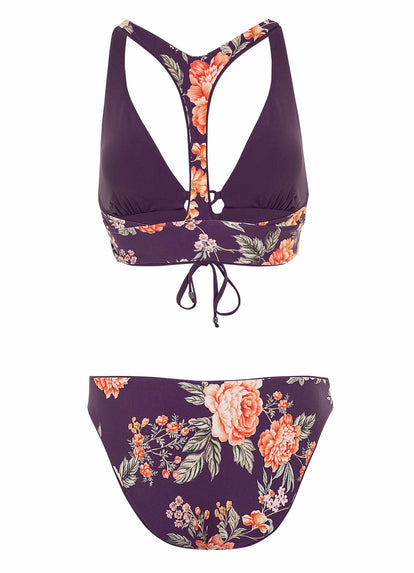Thumbnail - Maaji Dark Grape Yasmina Long Line Triangle Bikini Top - 13