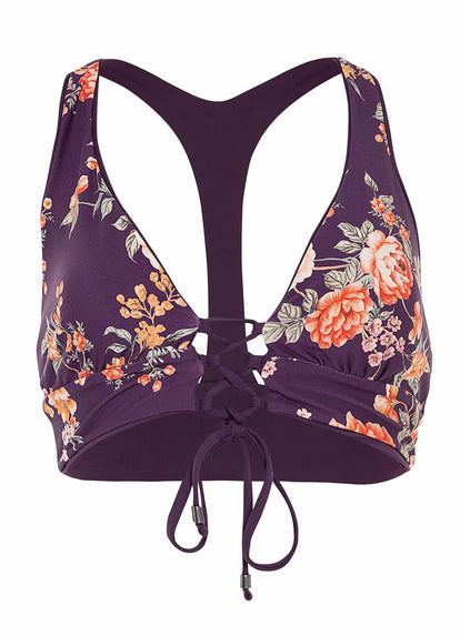 Thumbnail - Maaji Dark Grape Yasmina Long Line Triangle Bikini Top - 9