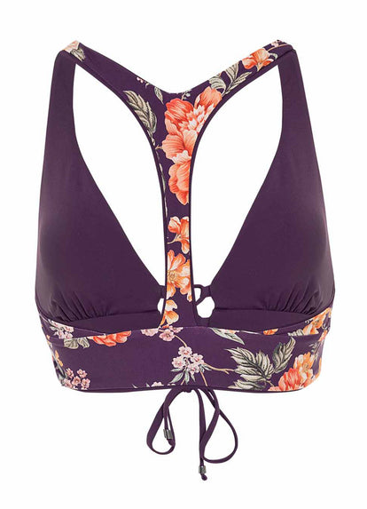 Thumbnail - Maaji Dark Grape Yasmina Long Line Triangle Bikini Top - 14