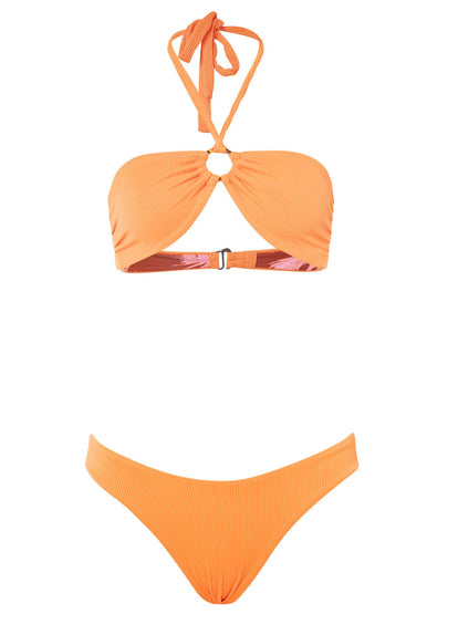 Thumbnail - Maaji Vibrant Orange Jill Ring Bandeau Bikini Top - 33