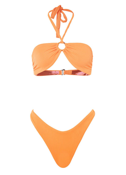 Thumbnail - Maaji Vibrant Orange Jill Ring Bandeau Bikini Top - 34