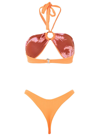 Thumbnail - Maaji Vibrant Orange Jill Ring Bandeau Bikini Top - 35