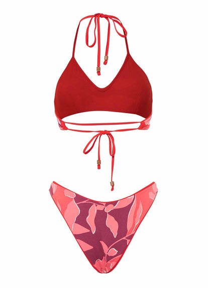  Maaji Scarlet Red River Sporty Bralette Bikini Top