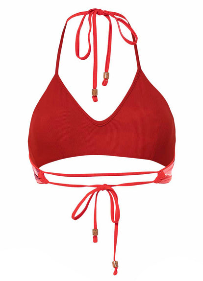 Thumbnail - Maaji Scarlet Red River Sporty Bralette Bikini Top - 19