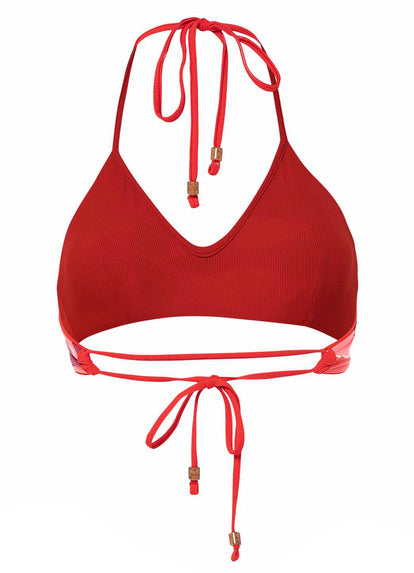  Maaji Scarlet Red River Sporty Bralette Bikini Top