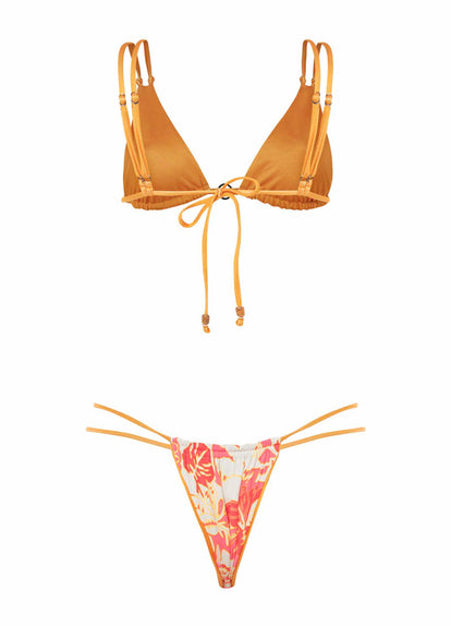 Thumbnail - Maaji Tangerine Brenda Sliding Triangle Bikini Top - 15