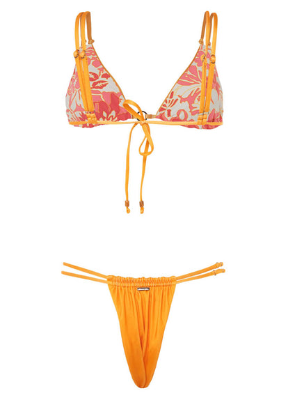 Thumbnail - Maaji Tangerine Brenda Sliding Triangle Bikini Top - 20