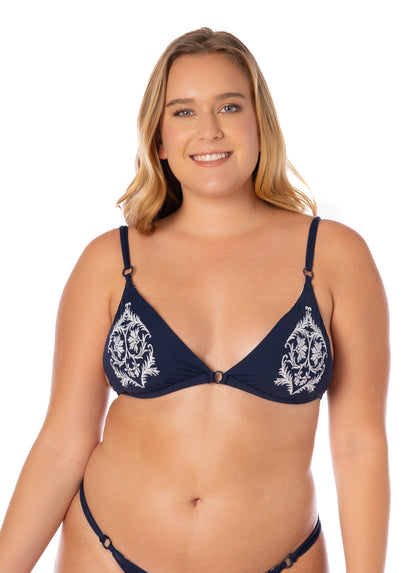  Maaji French Navy Amy Fixed Triangle Bikini Top