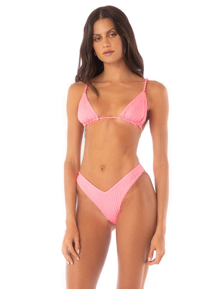 Thumbnail - Foto de Taffy Pink Valerya Regular Rise Double V Bikini Bottom by Maaji - Panties - Vestidos de Baño - 4