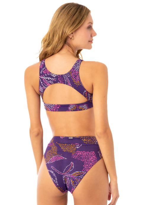 Main image -  Maaji Batik Floral Suzy Q High Rise/High Leg Bikini Bottom