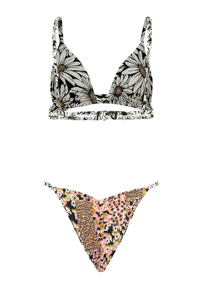 Thumbnail - Maaji Daisy Floral Lydia Sliding Triangle Bikini Top - 19