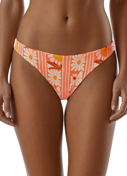 Thumbnail - Foto de Peach Flowers Iconic Bottom Low Rise Thin Side Bikini Bottom by Maaji - Panties - Vestidos de Baño - 2