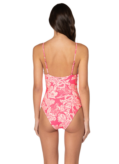 Hover image -  Maaji Pink Blossom Gypsies Signature Cut Classic One Piece